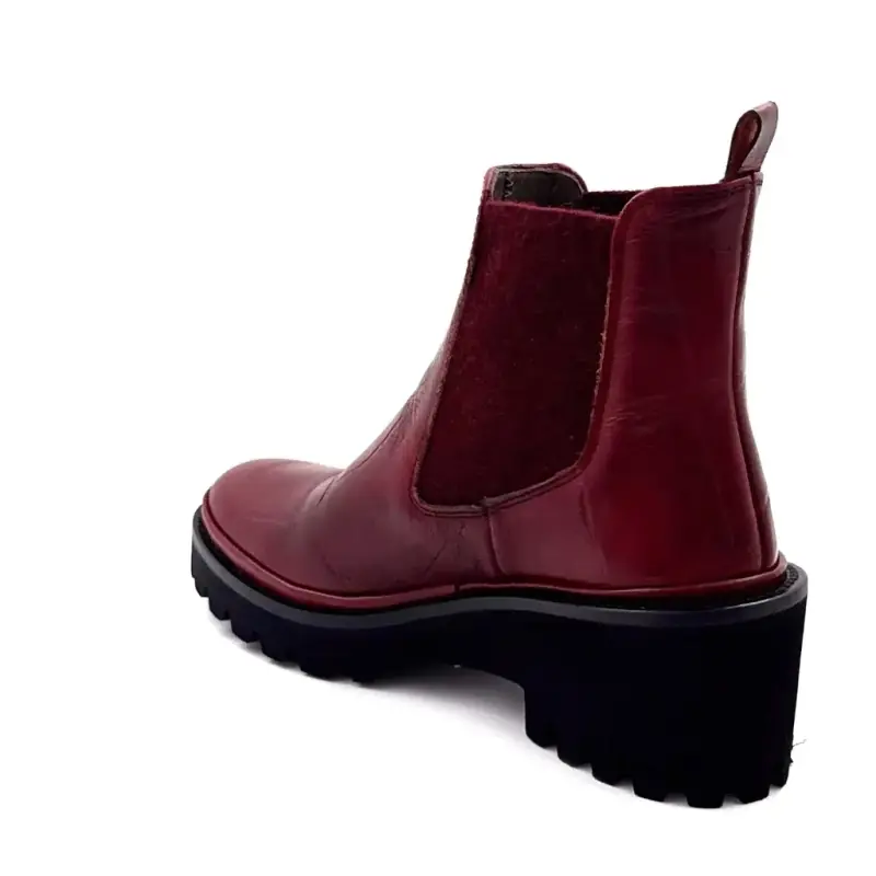 Bottines XSA 9176 F520 Cuir Coco Bordeaux Ivoire Chaussures