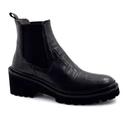 XSA 9176 - F520 Bottines Cuir Coco Noir - %shop-name% %price%