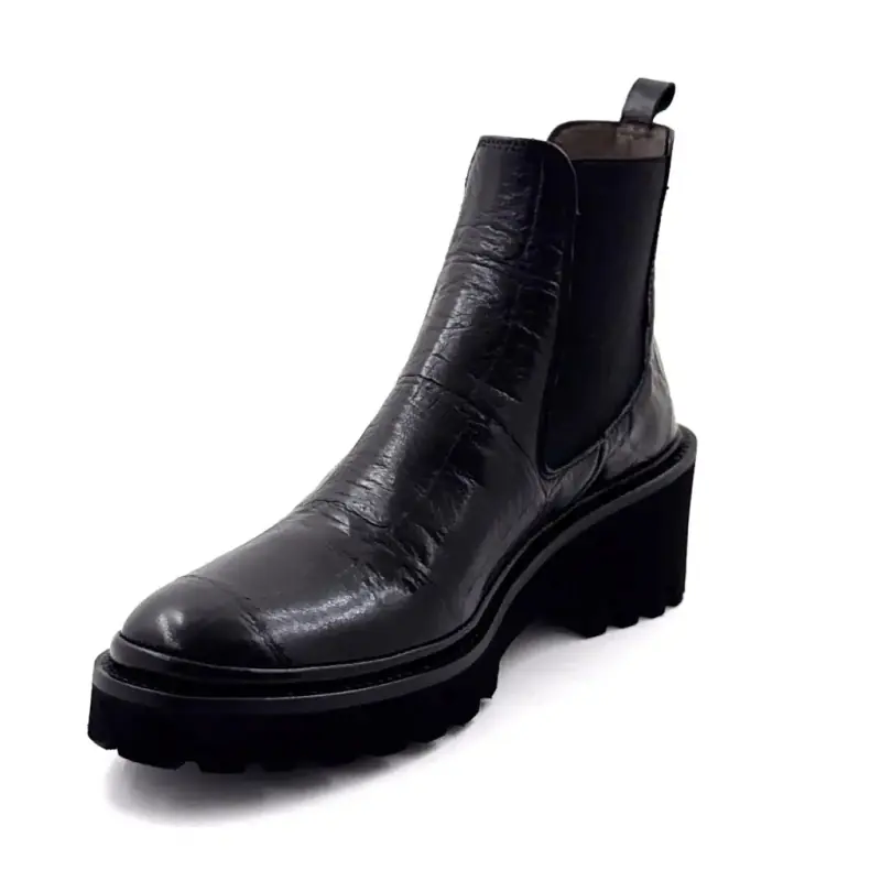 Bottines XSA 9176 F520 Cuir Coco Noir Ivoire Chaussures
