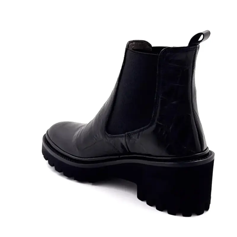 Bottines XSA 9176 F520 Cuir Coco Noir Ivoire Chaussures
