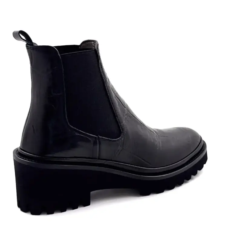Bottines XSA 9176 F520 Cuir Coco Noir Ivoire Chaussures