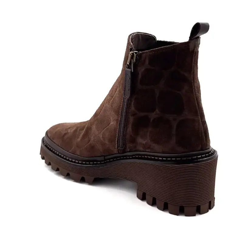 Ankle boots XSA 9829 Suede Coco Brown Ivoire Chaussures