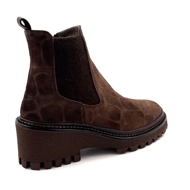 Ankle boots XSA 9829 Suede Coco Brown Ivoire Chaussures