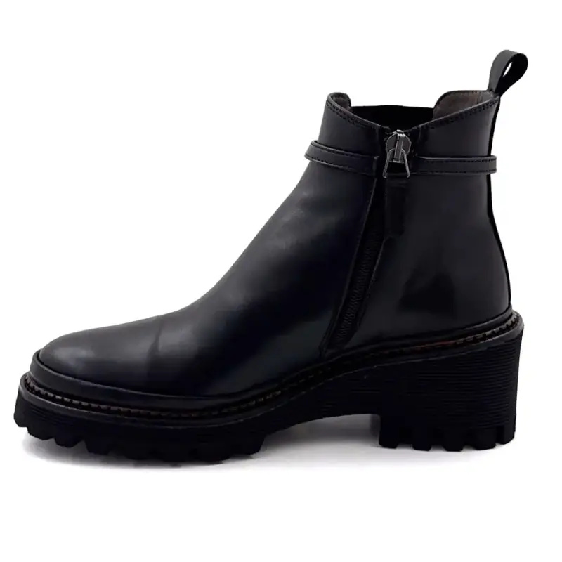 Botines de piel negra XSA 0529 Ivoire Chaussures