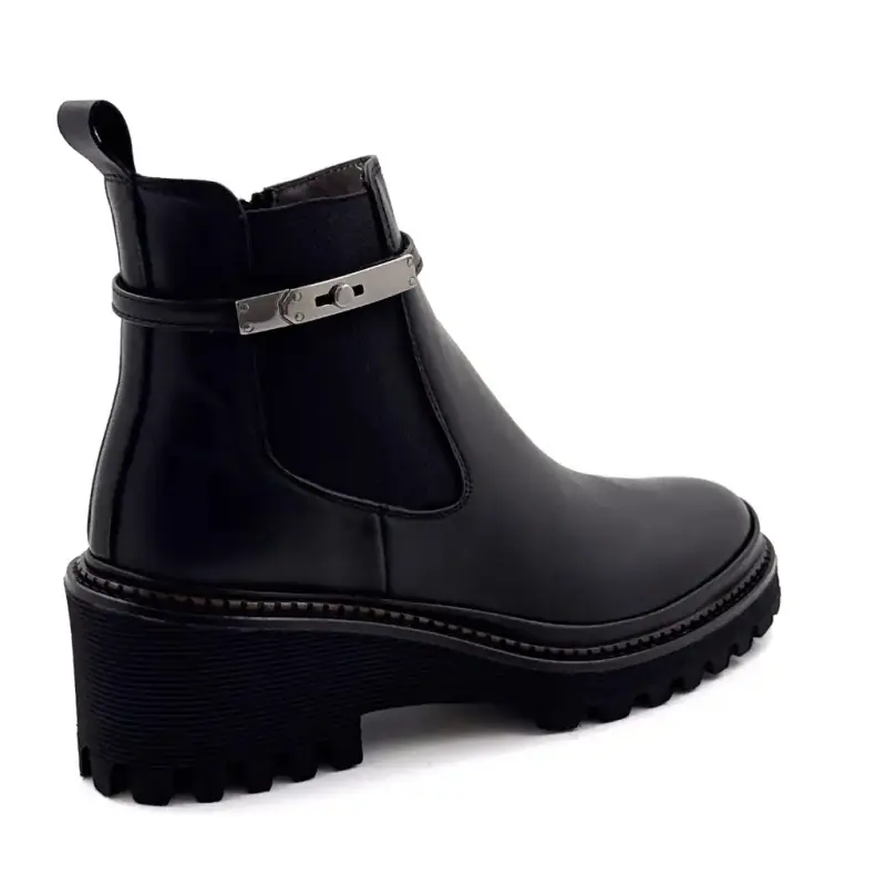 Bottines XSA 0529 Cuir Noir Ivoire Chaussures