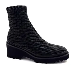 XSA 0510 Lightweight Stretch Leather Ankle Boots Black - %shop-name% %price%