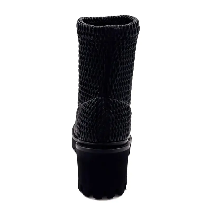 XSA 0510 Sorte ankelstøvler i stretchlæder Ivoire Chaussures