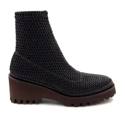 Botas de cano curto XSA 0510 em couro elástico, marrom %price%