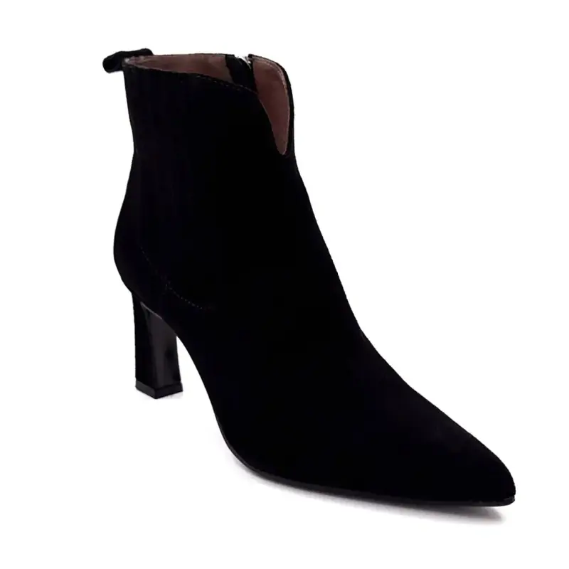 Bottines à Talons Muratti S 1700 E Daim Noir Ivoire Chaussures