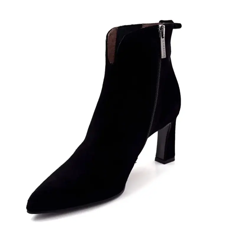 Bottines à Talons Muratti S 1700 E Daim Noir Ivoire Chaussures