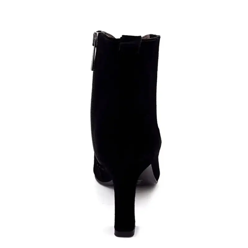 Bottines à Talons Muratti S 1700 E Daim Noir Ivoire Chaussures