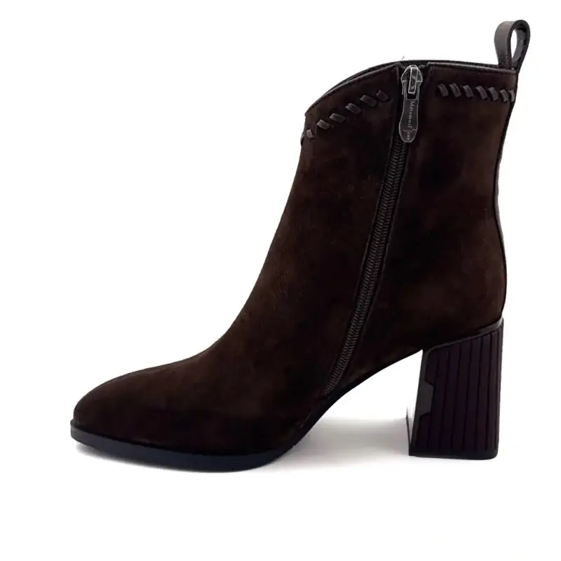 Bottines à Talons Métamorfose Balbina Daim Marron Ivoire Chaussures