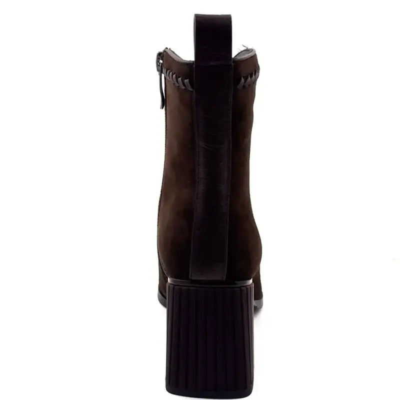 Bottines à Talons Métamorfose Balbina Daim Marron Ivoire Chaussures