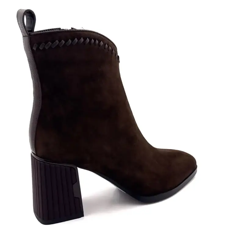 Bottines à Talons Métamorfose Balbina Daim Marron Ivoire Chaussures