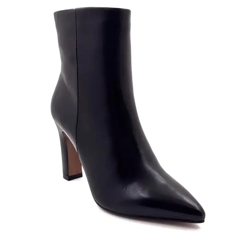 Bottines à Talons Regarde le Ciel Faby01 Cuir Noir Ivoire Chaussures