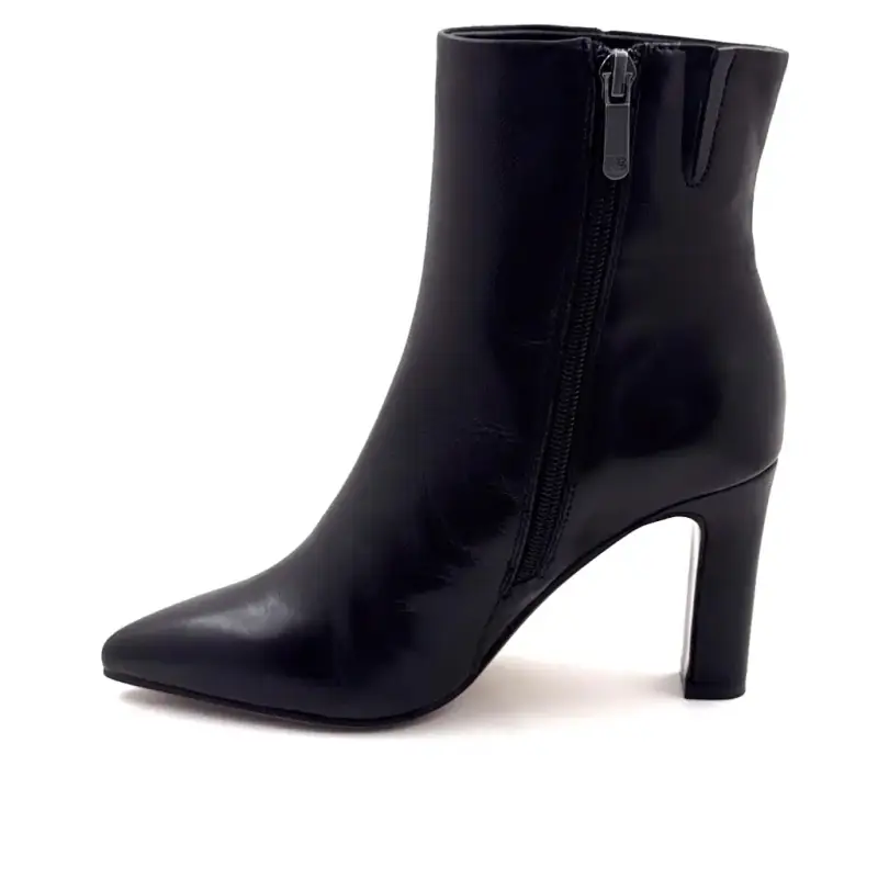 Bottines à Talons Regarde le Ciel Faby01 Cuir Noir Ivoire Chaussures