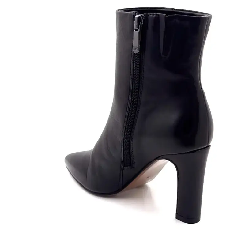 Look to the Sky Stiefeletten mit Absatz, Faby01, schwarzes Leder Ivoire Chaussures
