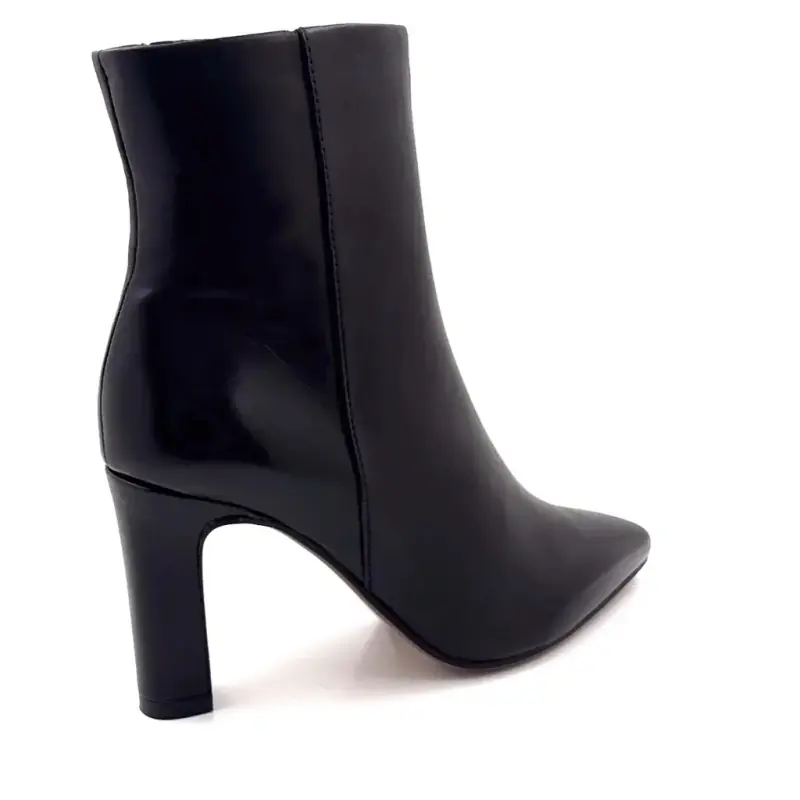 Bottines à Talons Regarde le Ciel Faby01 Cuir Noir Ivoire Chaussures