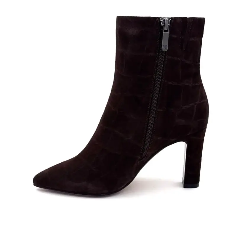 Botki na obcasie Look to the Sky Faby01 Coco Suede Brown Ivoire Chaussures