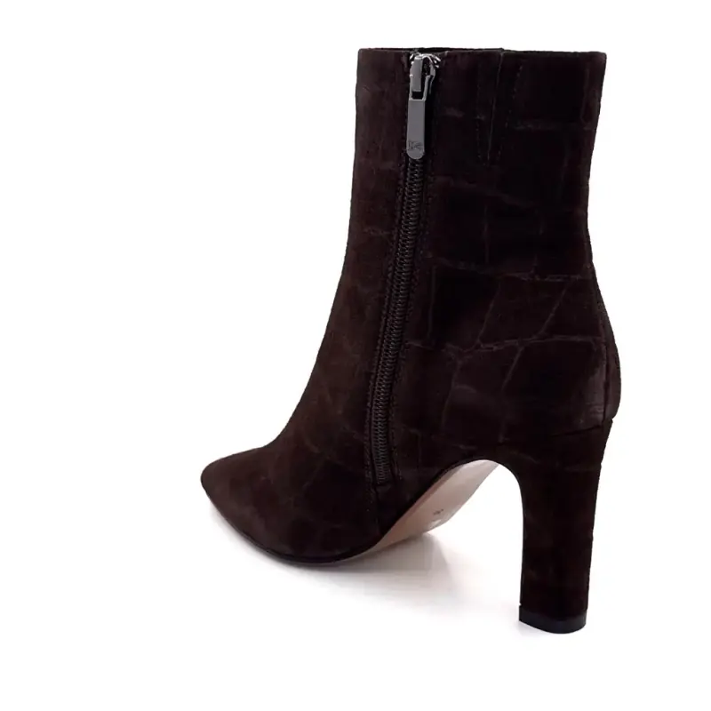 Bottines à Talons Regarde le Ciel Faby01 Daim Coco Marron Ivoire Chaussures