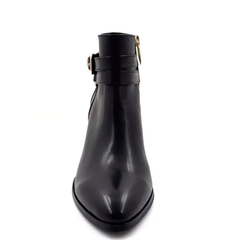 Bottine à Talons Regarde le Ciel Taylor45 Cuir Noir Ivoire Chaussures