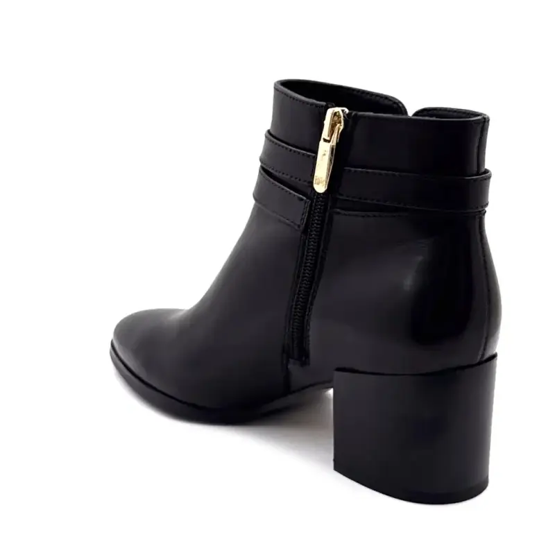 Look to the Sky Heeled Ankle Boots Taylor 45 Black Leather Ivoire Chaussures