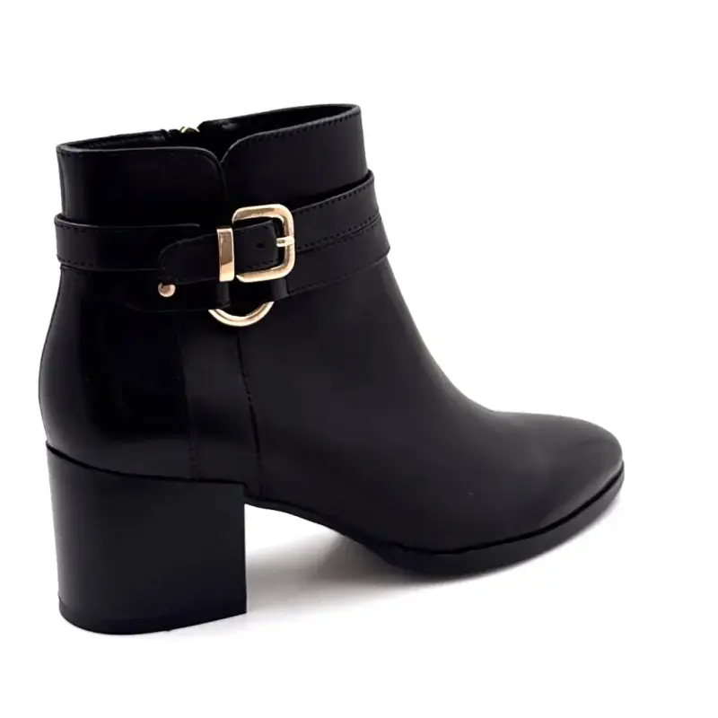 Bottine à Talons Regarde le Ciel Taylor45 Cuir Noir Ivoire Chaussures