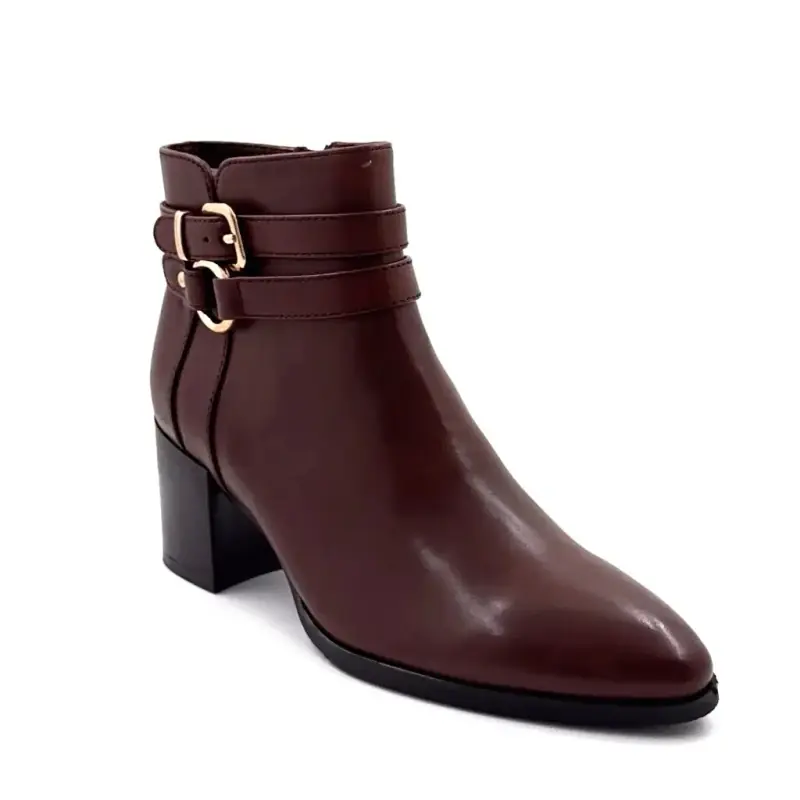 Stivaletti con tacco Regarde Le Ciel Taylor-45 in pelle marrone Ivoire Chaussures