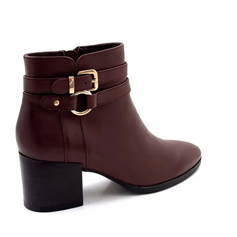 Bottine à Talons Regarde Le Ciel taylor-45 Cuir Marron Ivoire Chaussures