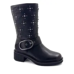 Regarde Le Ciel Renee-02 zwarte leren halfhoge laarzen - %shop-name%
