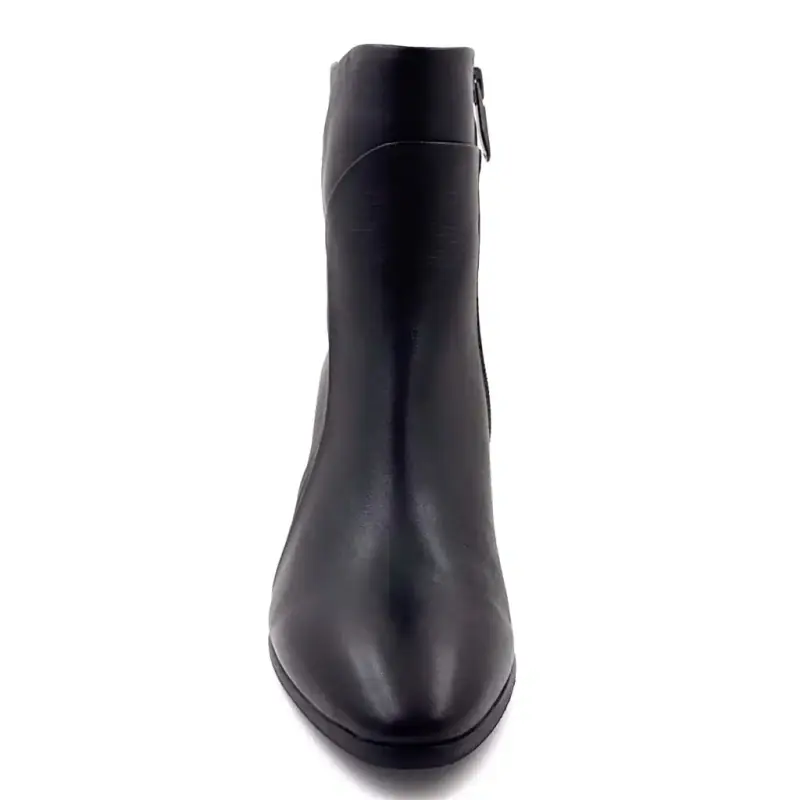 Botine cu toc din piele neagră Regarde Le Ciel Millie-15 Ivoire Chaussures
