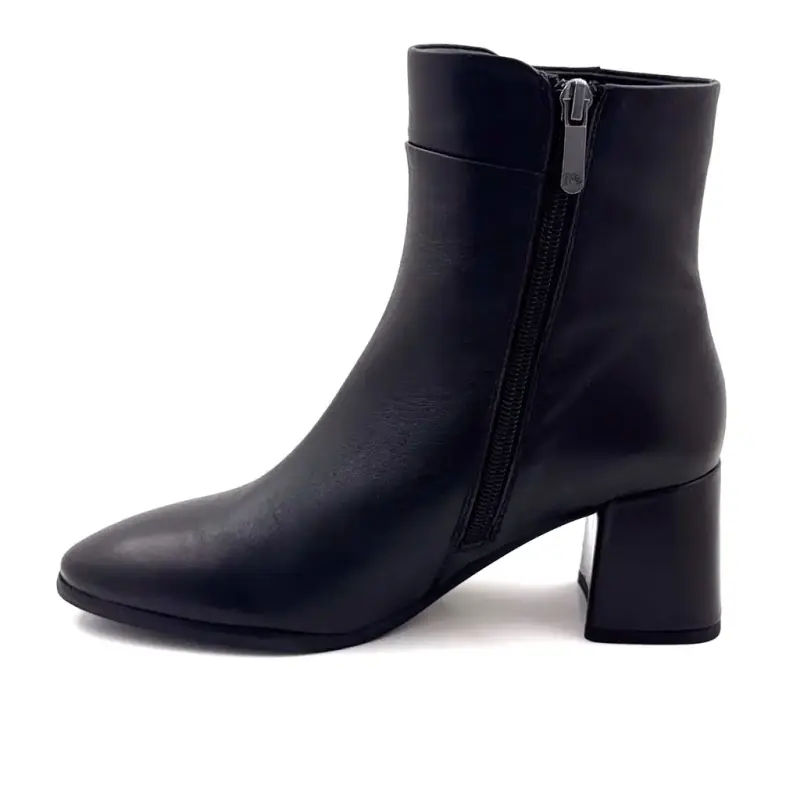 Bottines à Talons Regarde Le Ciel Millie-15 Cuir Noir Ivoire Chaussures