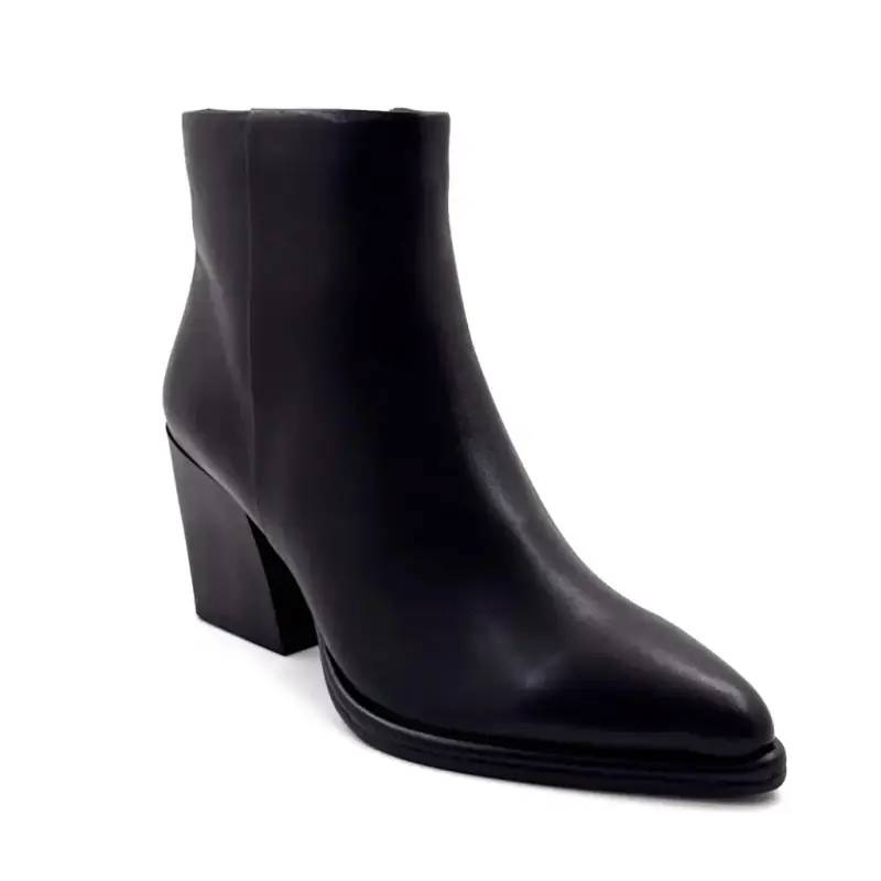Bottine à Talons Regarde le Ciel eithel-02 Cuir Noir Ivoire Chaussures
