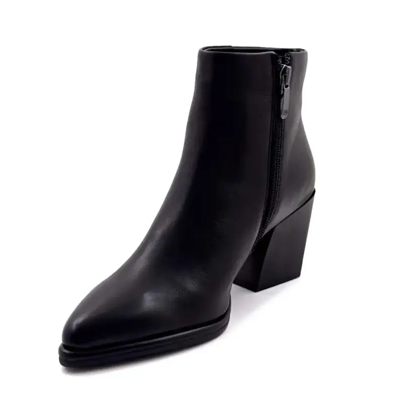 Botines de tacón Look to the Sky eithel-02 de piel negra Ivoire Chaussures