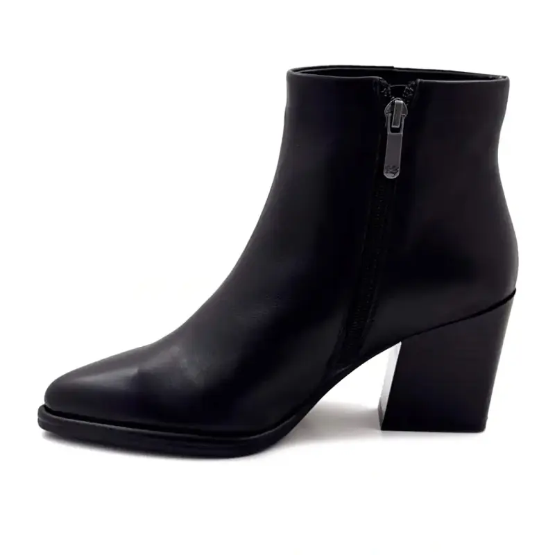 Bottine à Talons Regarde le Ciel eithel-02 Cuir Noir Ivoire Chaussures