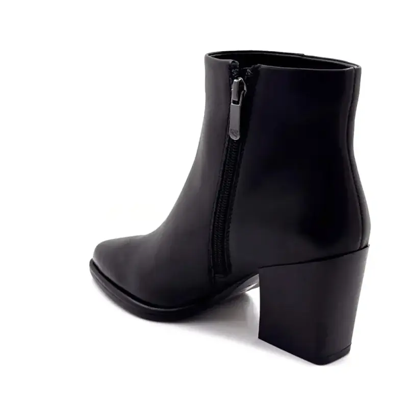 Bottine à Talons Regarde le Ciel eithel-02 Cuir Noir Ivoire Chaussures