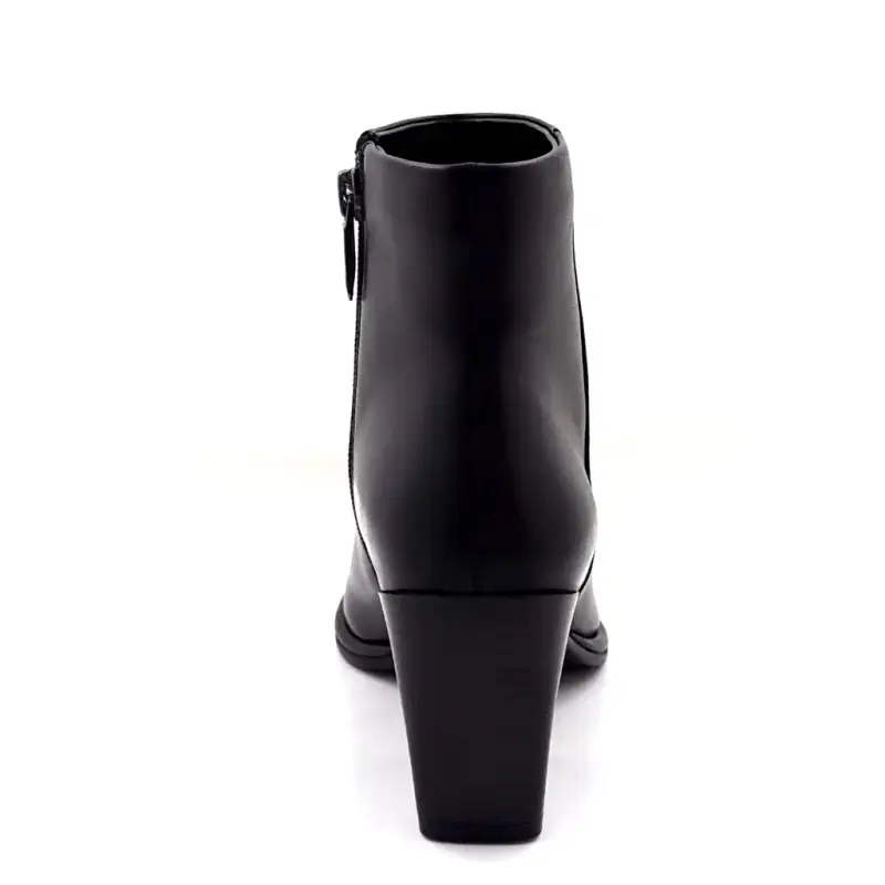Bottine à Talons Regarde le Ciel eithel-02 Cuir Noir Ivoire Chaussures
