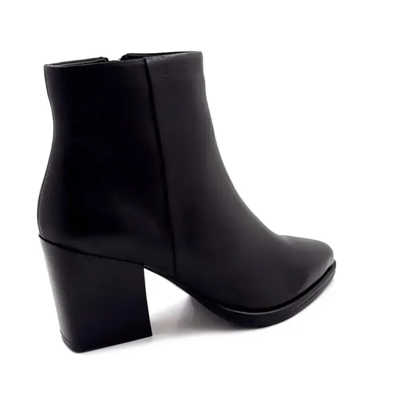 Botines de tacón Look to the Sky eithel-02 de piel negra Ivoire Chaussures