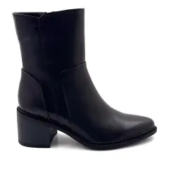 Elettra-03 Schwarze Leder-Ankle-Boots Regarde Le Ciel %price%