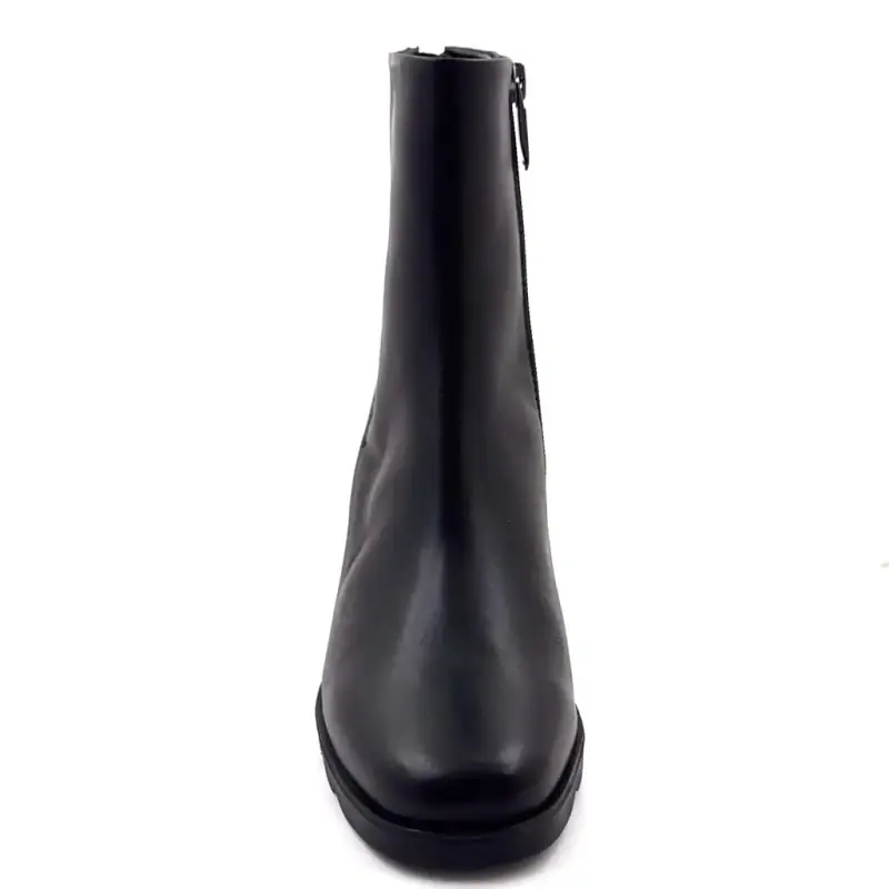 Regarde Le Ciel Cali-01 Black Leather Heeled Ankle Boots Ivoire Chaussures