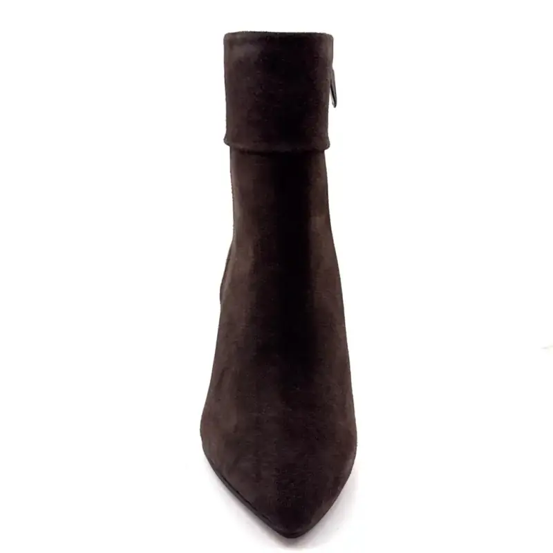 Regarde Le Ciel Hadley01 Botas de cano curto com salto em camurça marrom Ivoire Chaussures