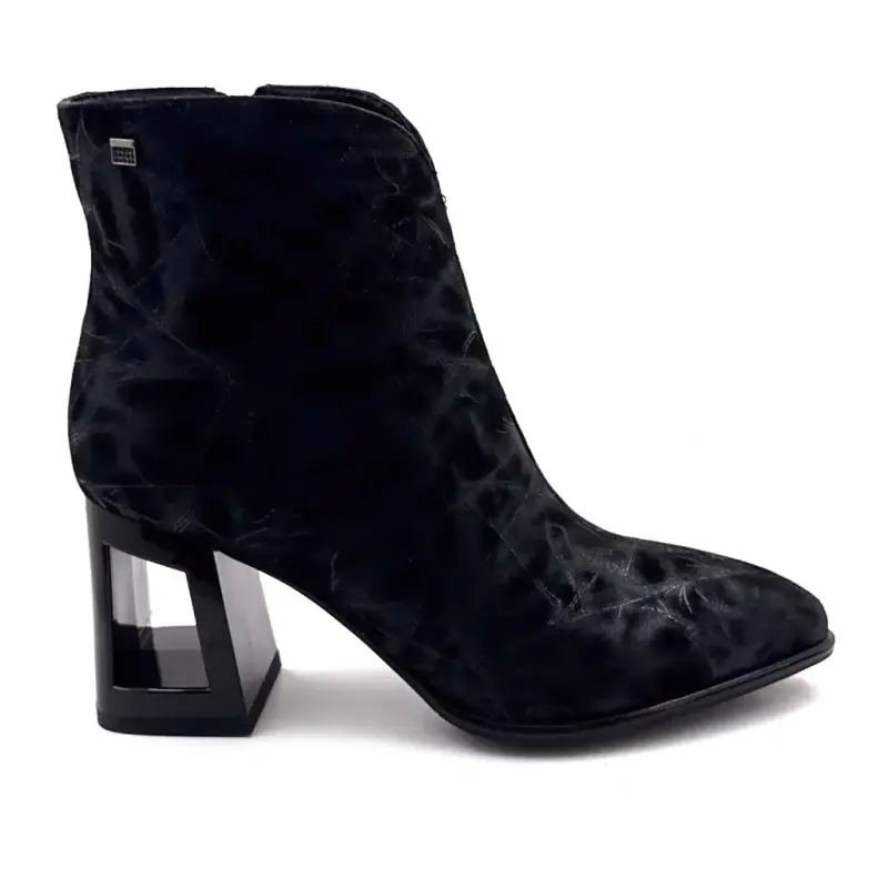 Botas de cano curto com salto alto em couro preto iridescente Metamorphosis Babine 139,00&nbsp;€