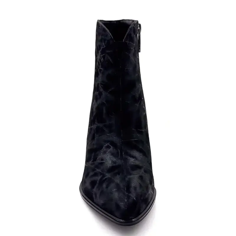 Botas de tornozelo Metamorphosis Babine em couro preto iridescente Ivoire Chaussures