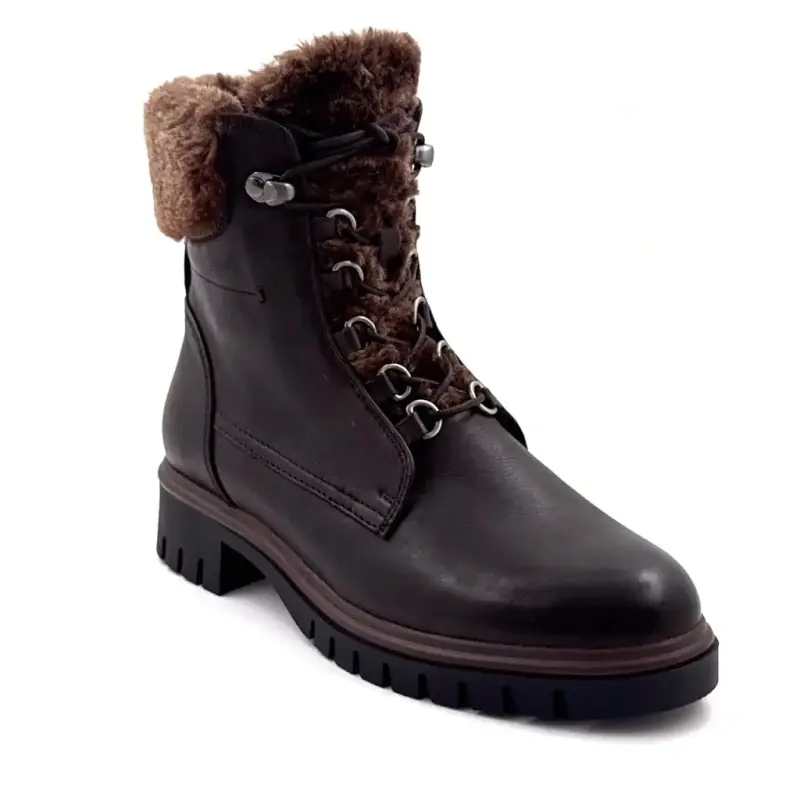 Bottine Regarde le Ciel justina-02 Cuir Marron Ivoire Chaussures
