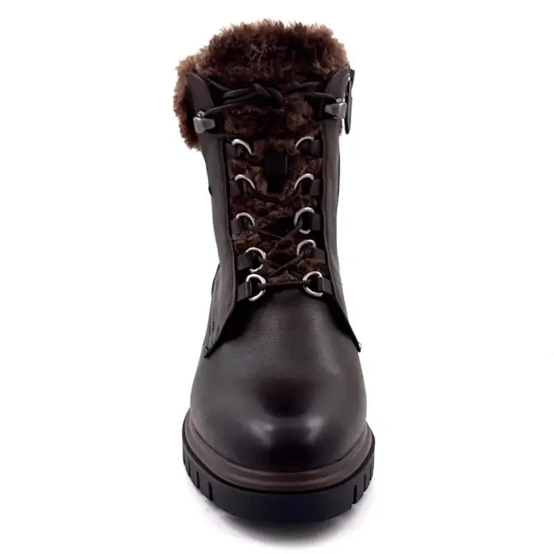 Look to the Sky Ankle Boots Justina-02 Brown Leather Ivoire Chaussures