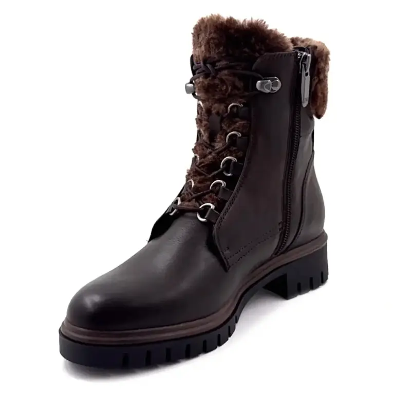 Bottine Regarde le Ciel justina-02 Cuir Marron Ivoire Chaussures