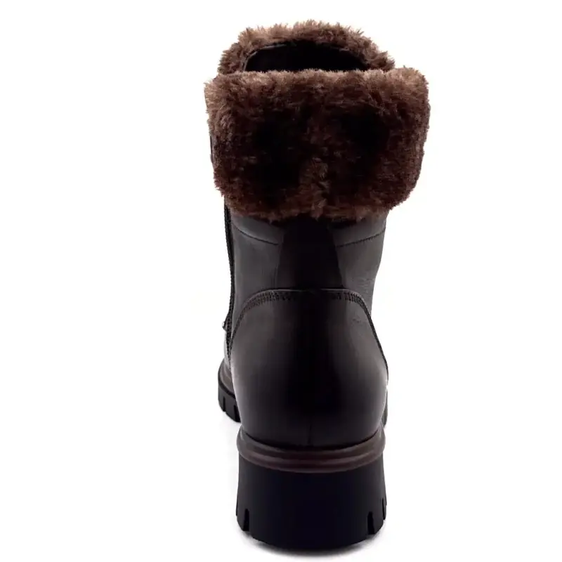 Bottine Regarde le Ciel justina-02 Cuir Marron Ivoire Chaussures