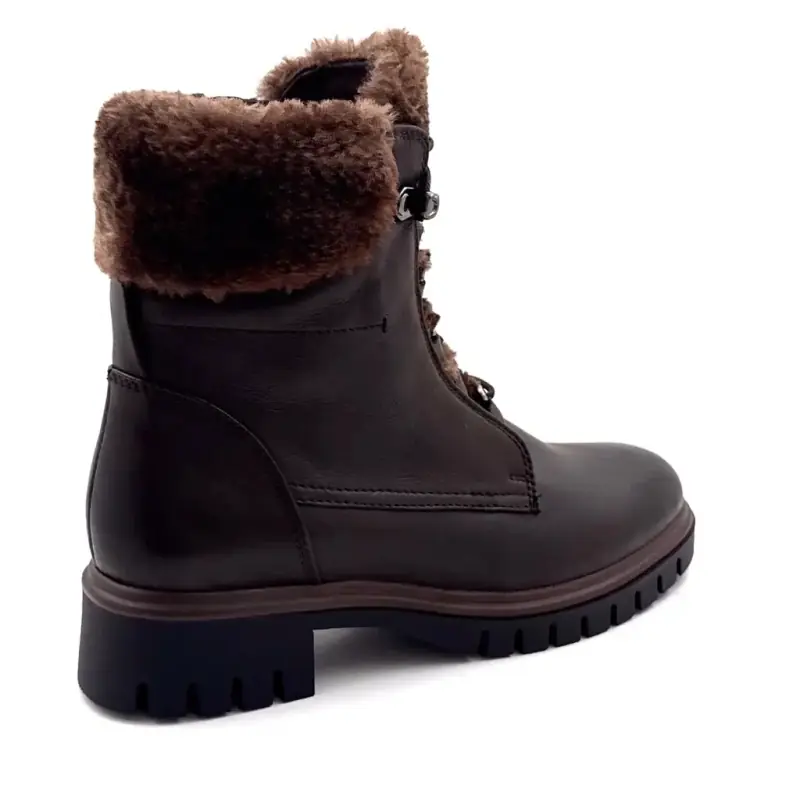 Look to the Sky Ankle Boots Justina-02 Brown Leather Ivoire Chaussures