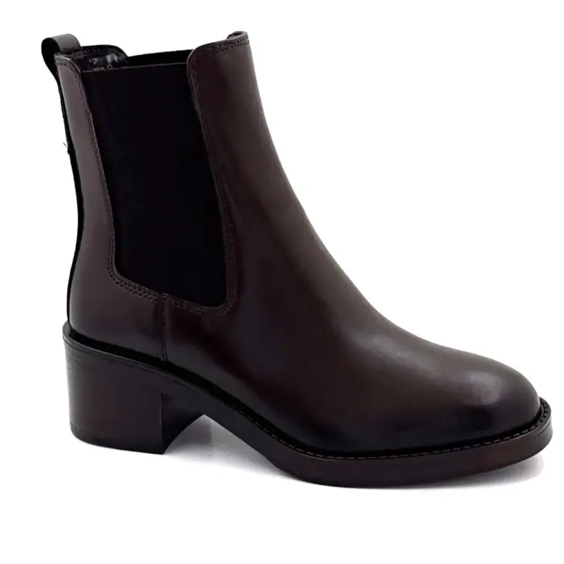 Ivoire színű, sarkú, bokacsizma 25780 Kelly barna bőrből Ivoire Chaussures