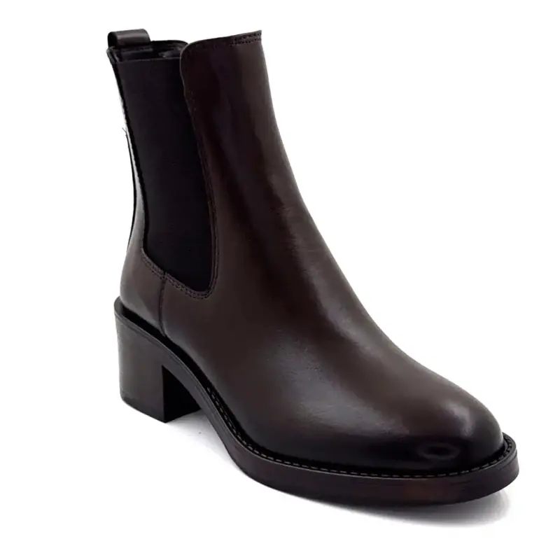 Μποτάκια Ivoire ιβουάρ τακούνι 25780 Kelly Brown Δέρμα Ivoire Chaussures
